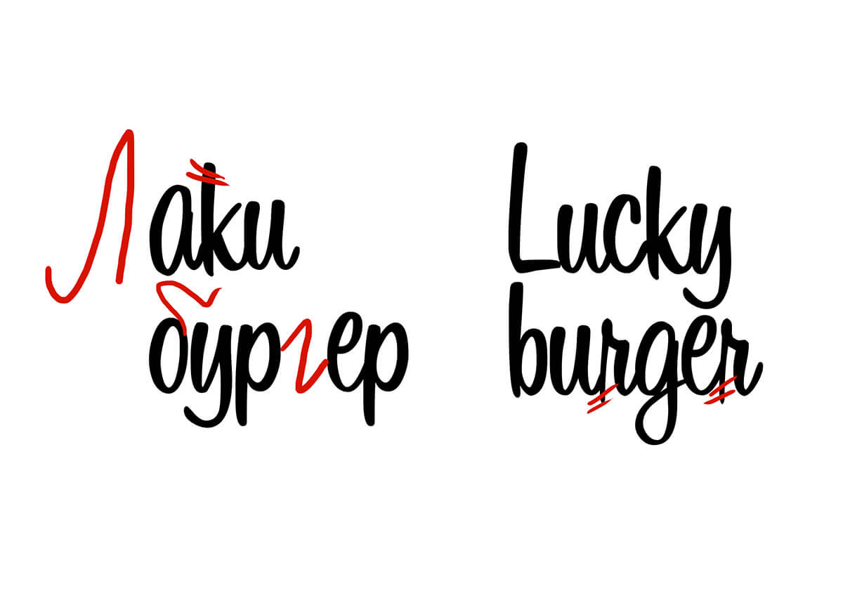 Разработка логотипа Лаки Бургер