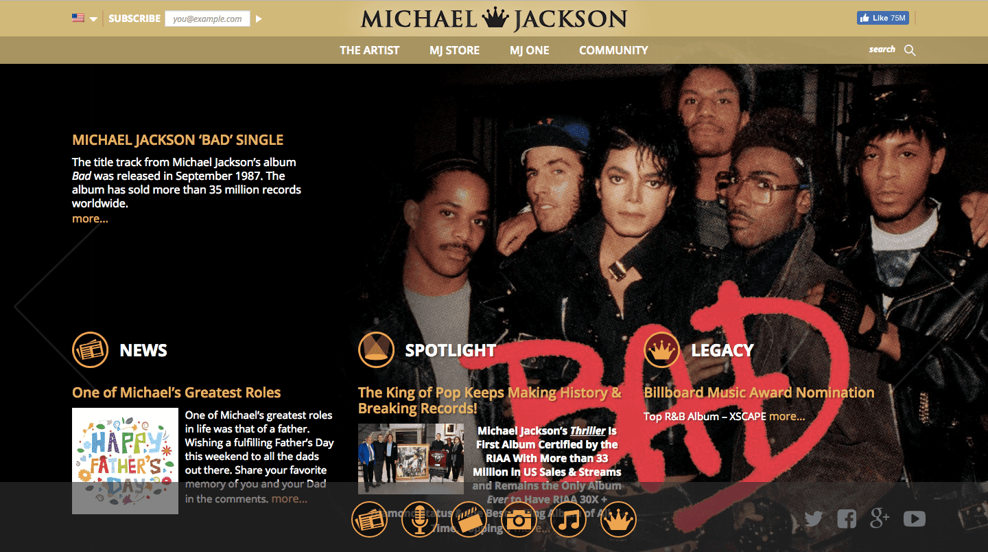 Сайт на wordpress Michael Jackson