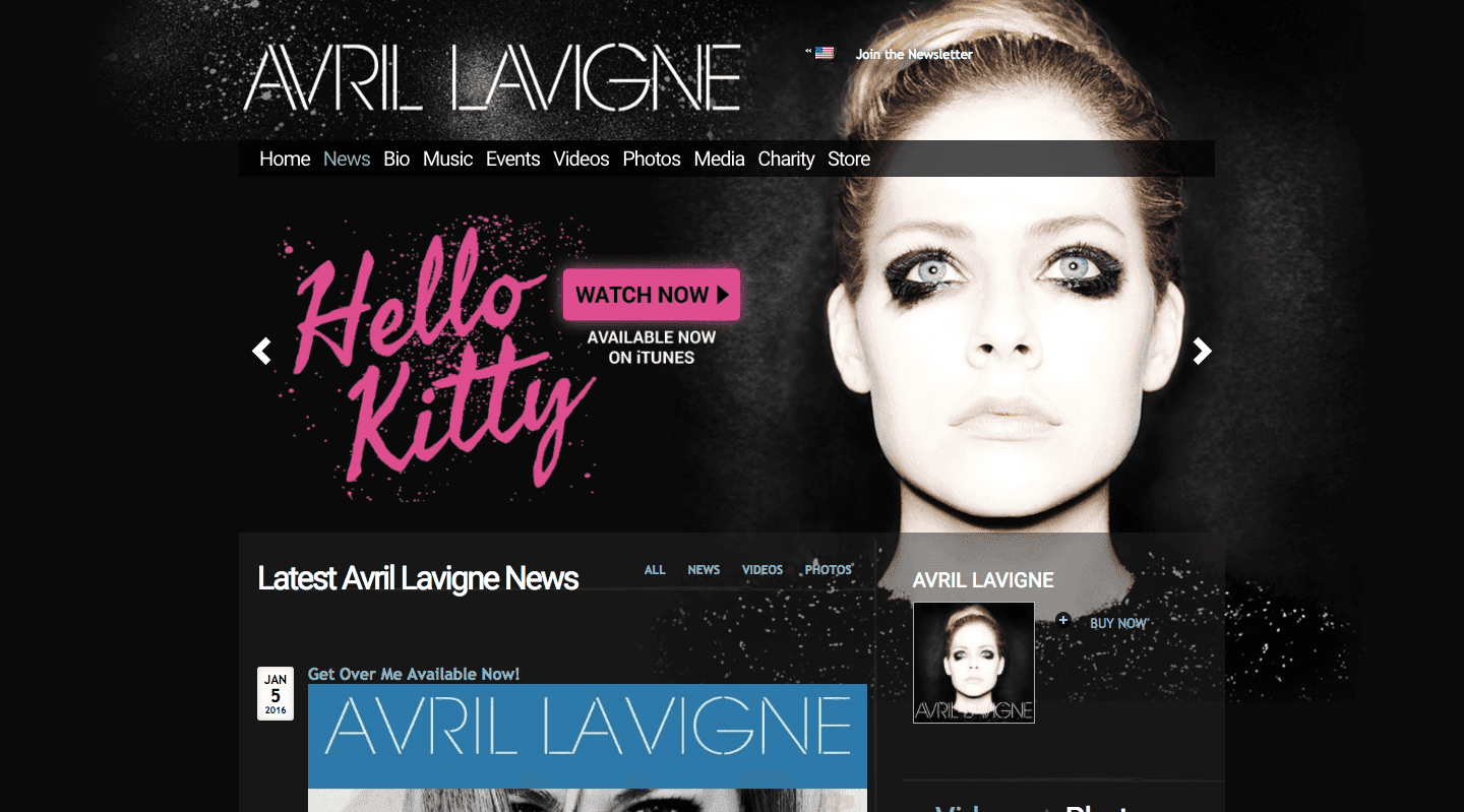 Сайт на wordpress Avril Lavigne